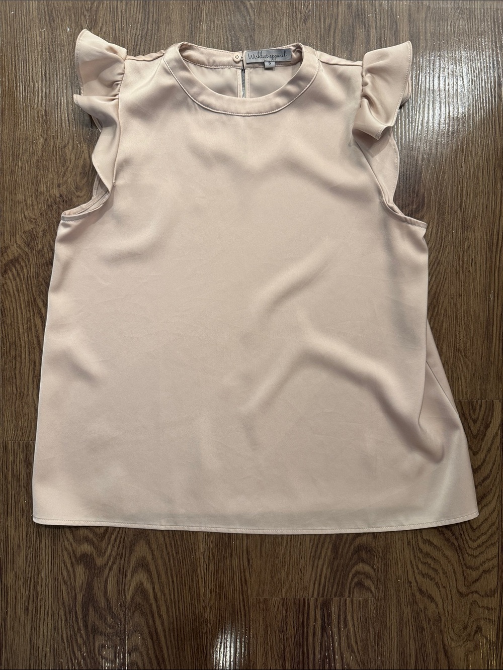 Wishlist Ruffle Sleeve Shell Top in Blush Pink